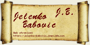 Jelenko Babović vizit kartica